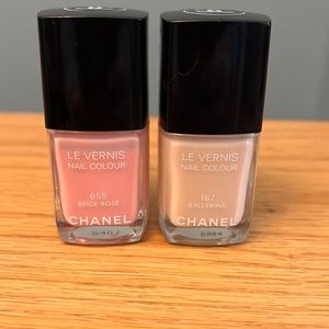 Chanel Le Vernis Nail Polish lot of 2: beige rose and ballerina